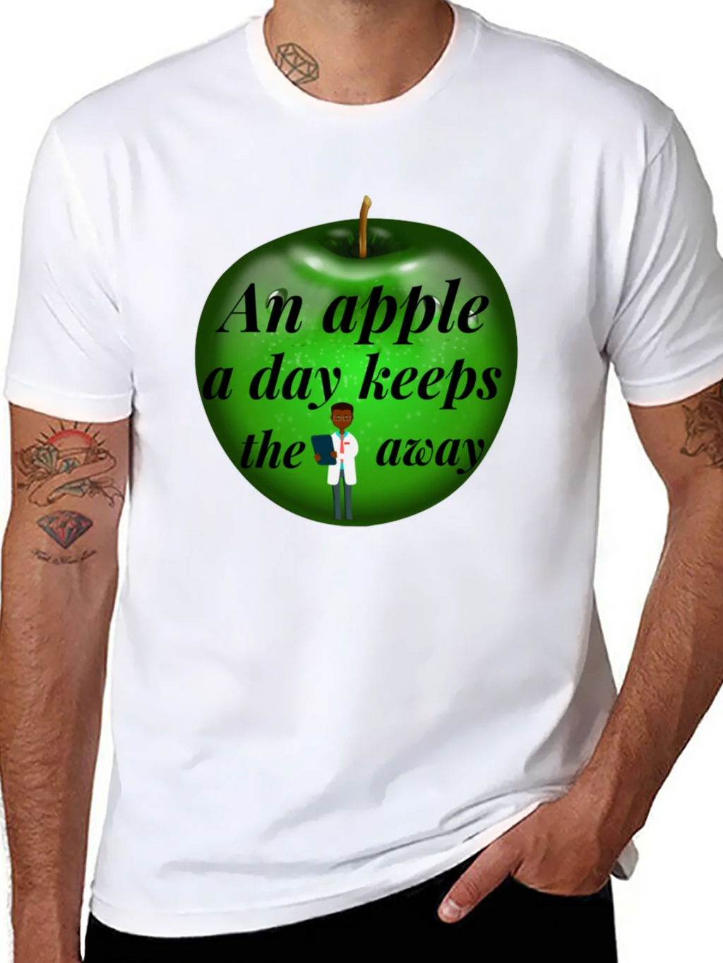 Funny Apple a Day Doctor T-Shirt product image 7