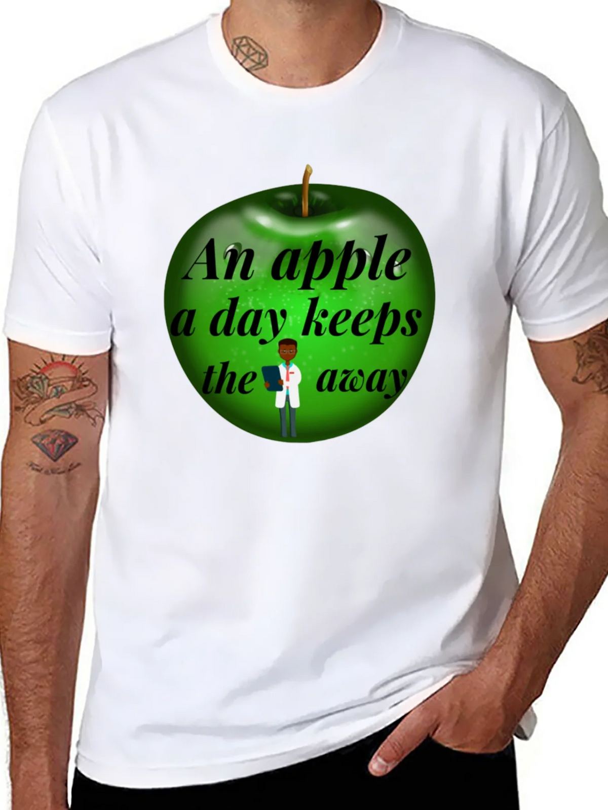 Funny Apple a Day Doctor T-Shirt product image 7