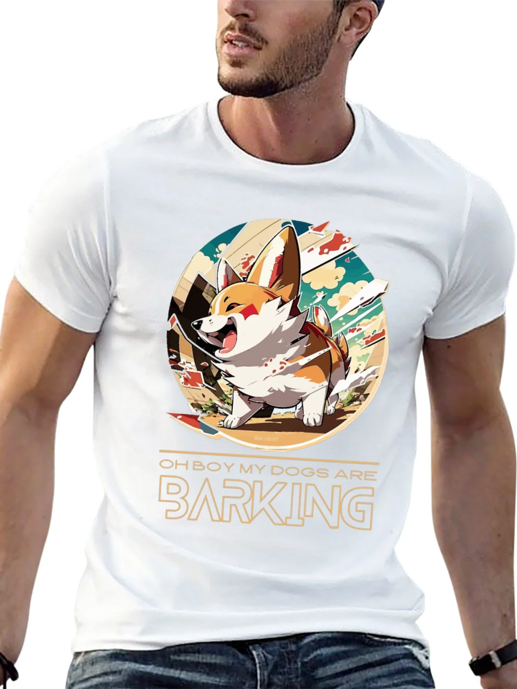 Funny Oh Boy My Dogs are Barking Corgi T-Shirt product image 12