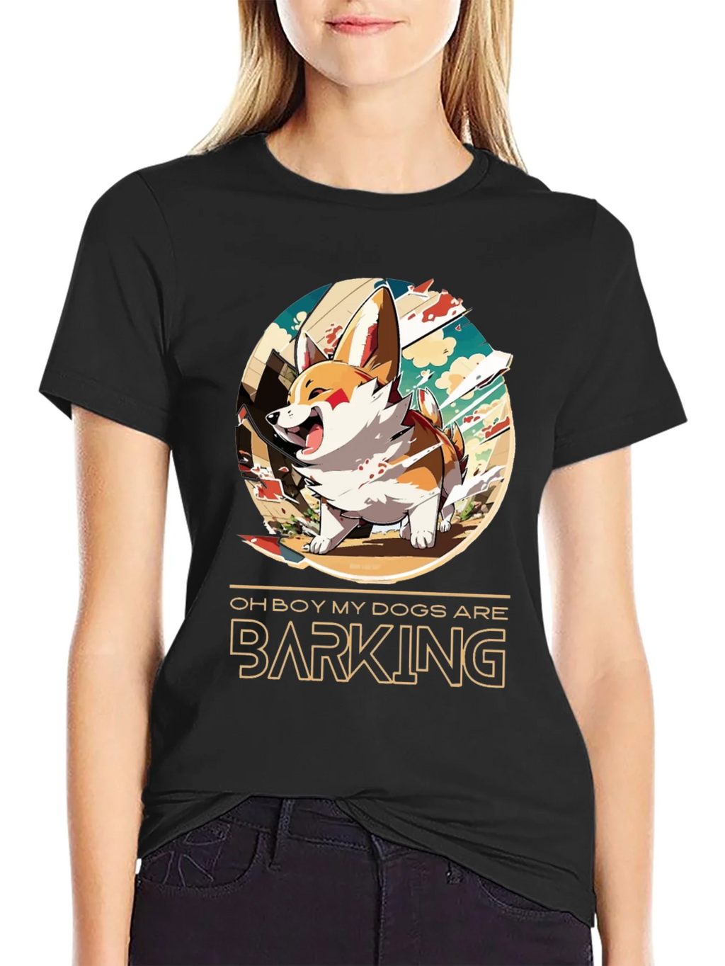 Funny Oh Boy My Dogs are Barking Corgi T-Shirt product image 2