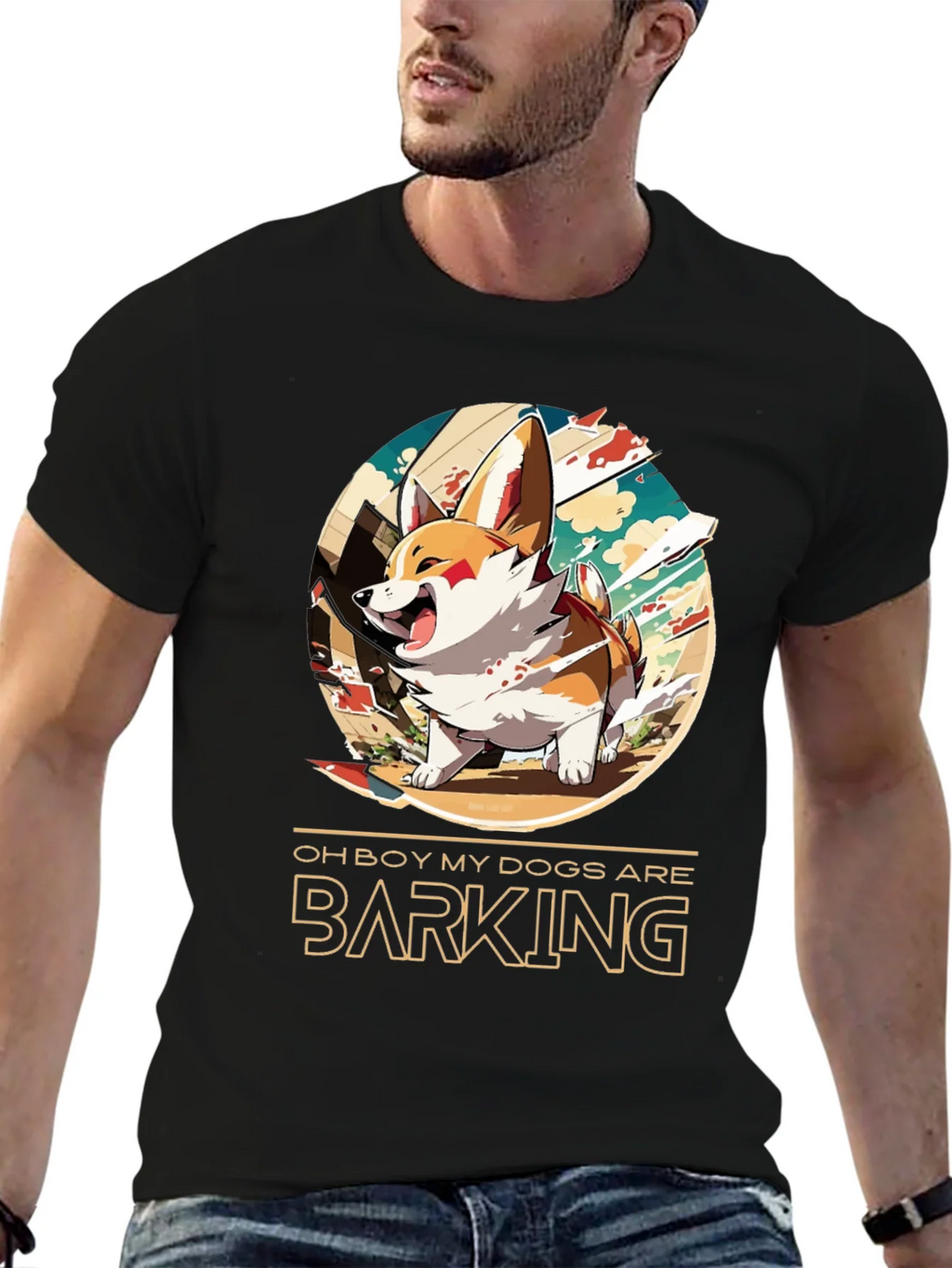 Funny Oh Boy My Dogs are Barking Corgi T-Shirt product image 6