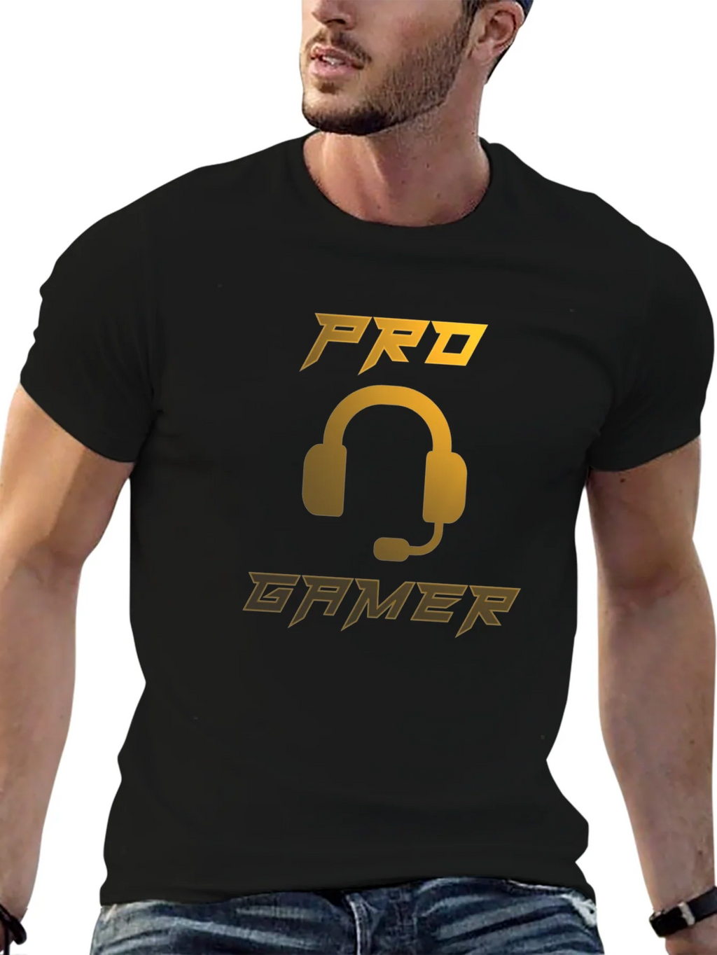 Pro Gamer Black T-Shirt - Gaming Headset Design product image 6