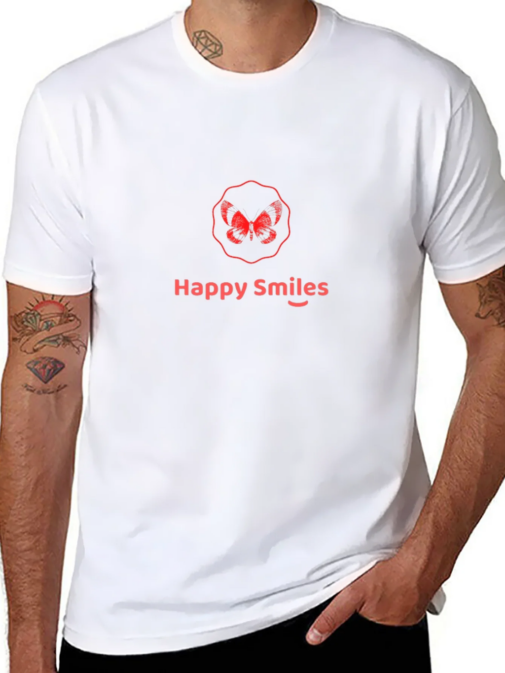 Happy Smiles Black T-Shirt - Butterfly Logo product image 7