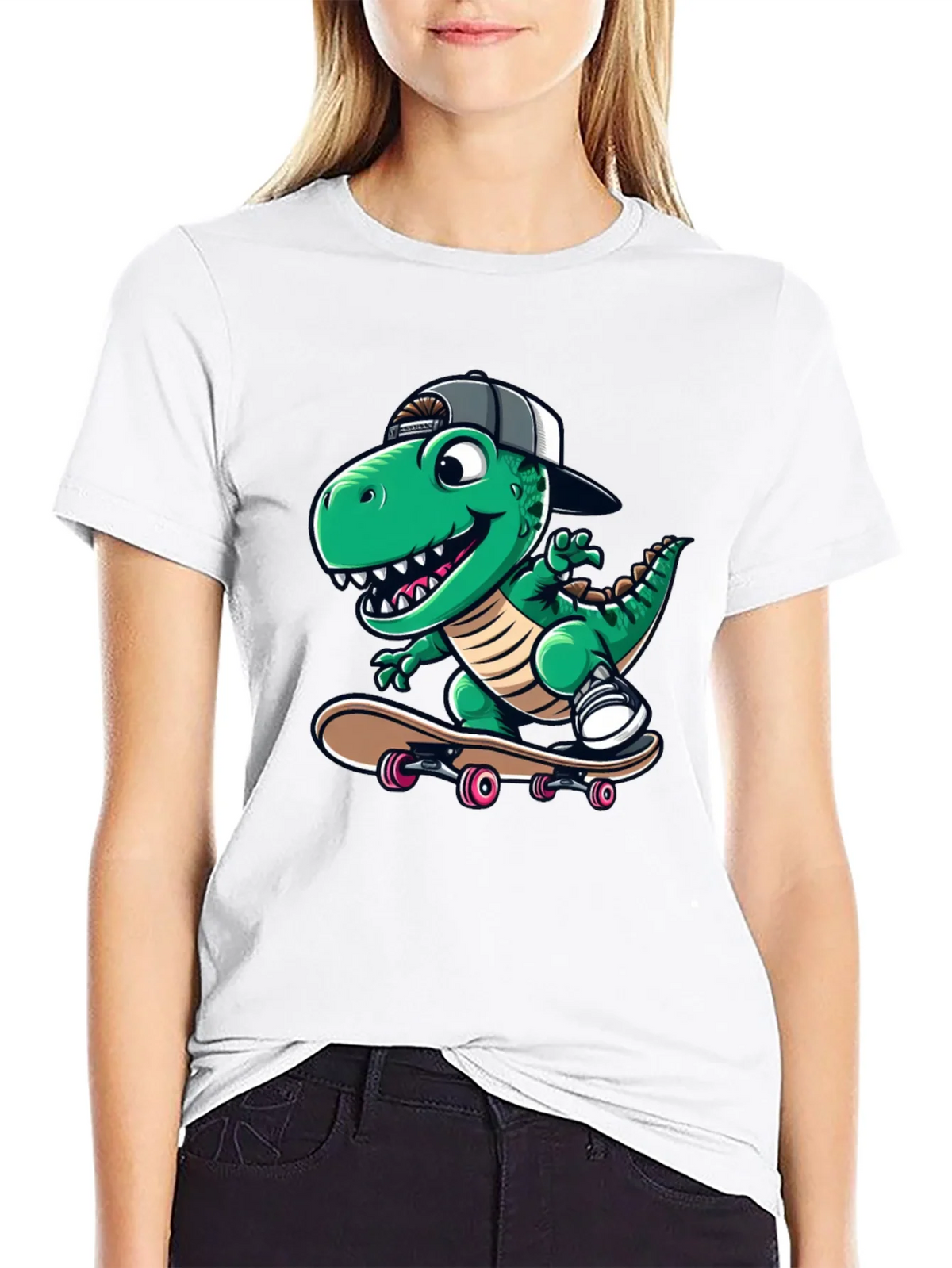 Cool Dinosaur Skateboarder T-Shirt product image 8