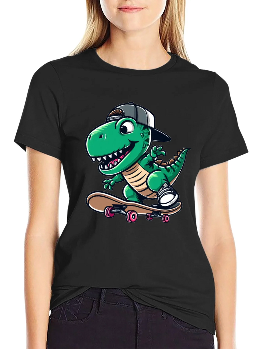 Cool Dinosaur Skateboarder T-Shirt product image 2