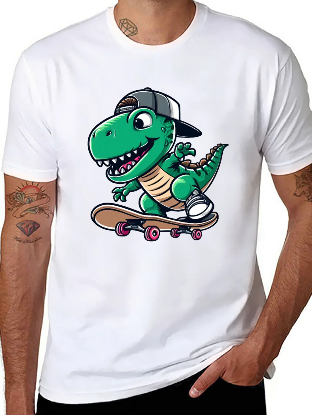Cool Dinosaur Skateboarder T-Shirt product image 7