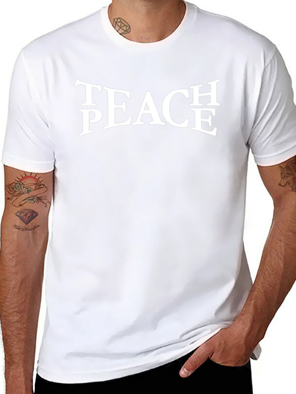 Teach Peace Graphic Tee - Black Unisex T-Shirt product image 7