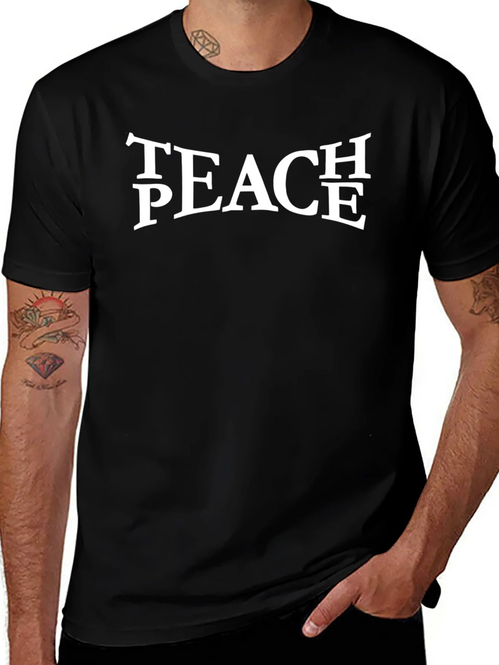 Teach Peace Graphic Tee - Black Unisex T-Shirt product image 1