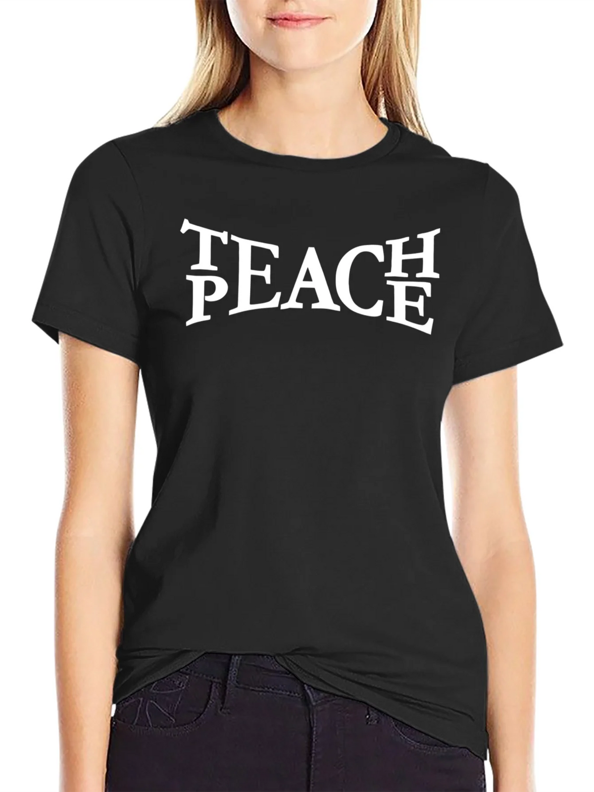 Teach Peace Graphic Tee - Black Unisex T-Shirt product image 2