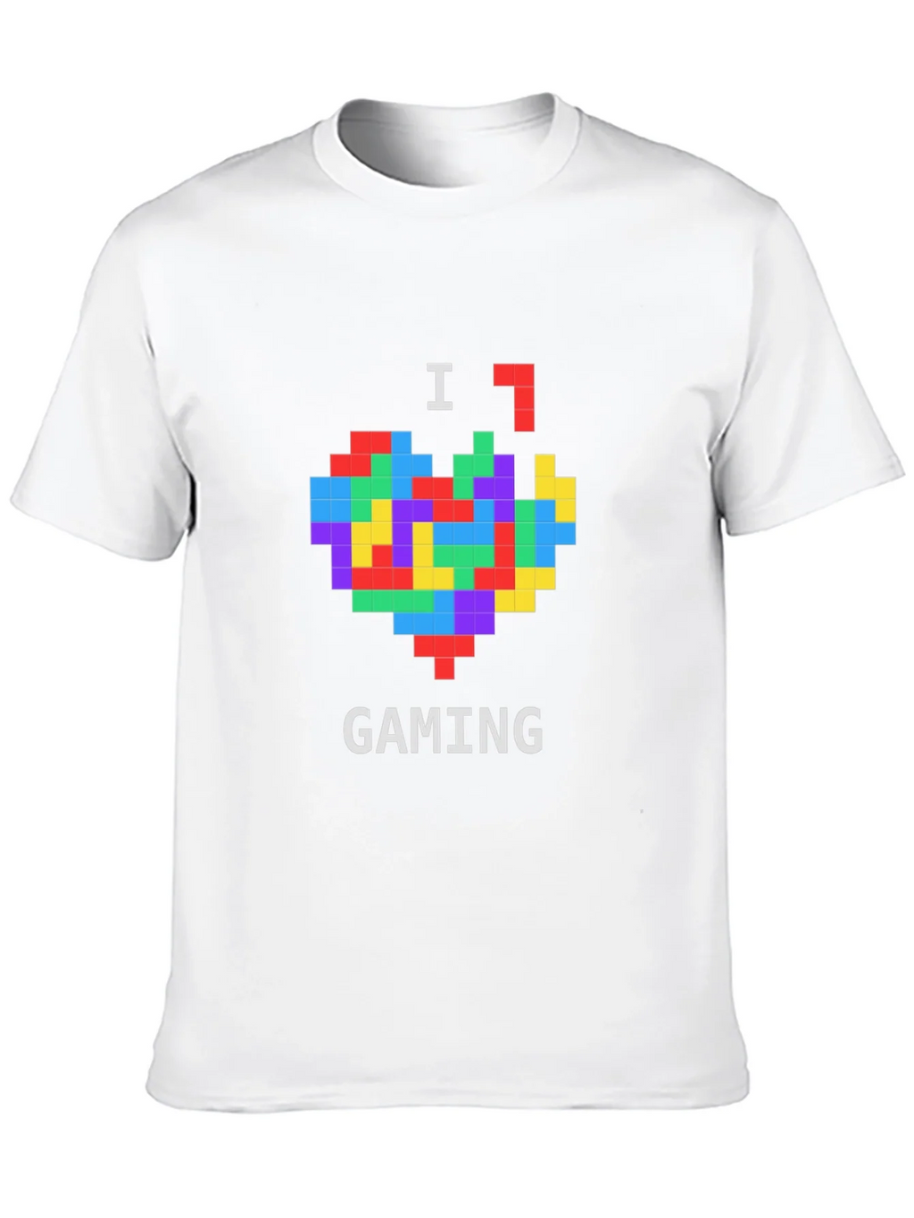 I Love Gaming Pixel Heart Black T-Shirt product image 9