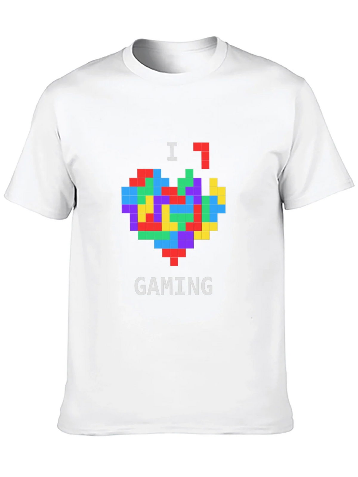 I Love Gaming Pixel Heart Black T-Shirt product image 9