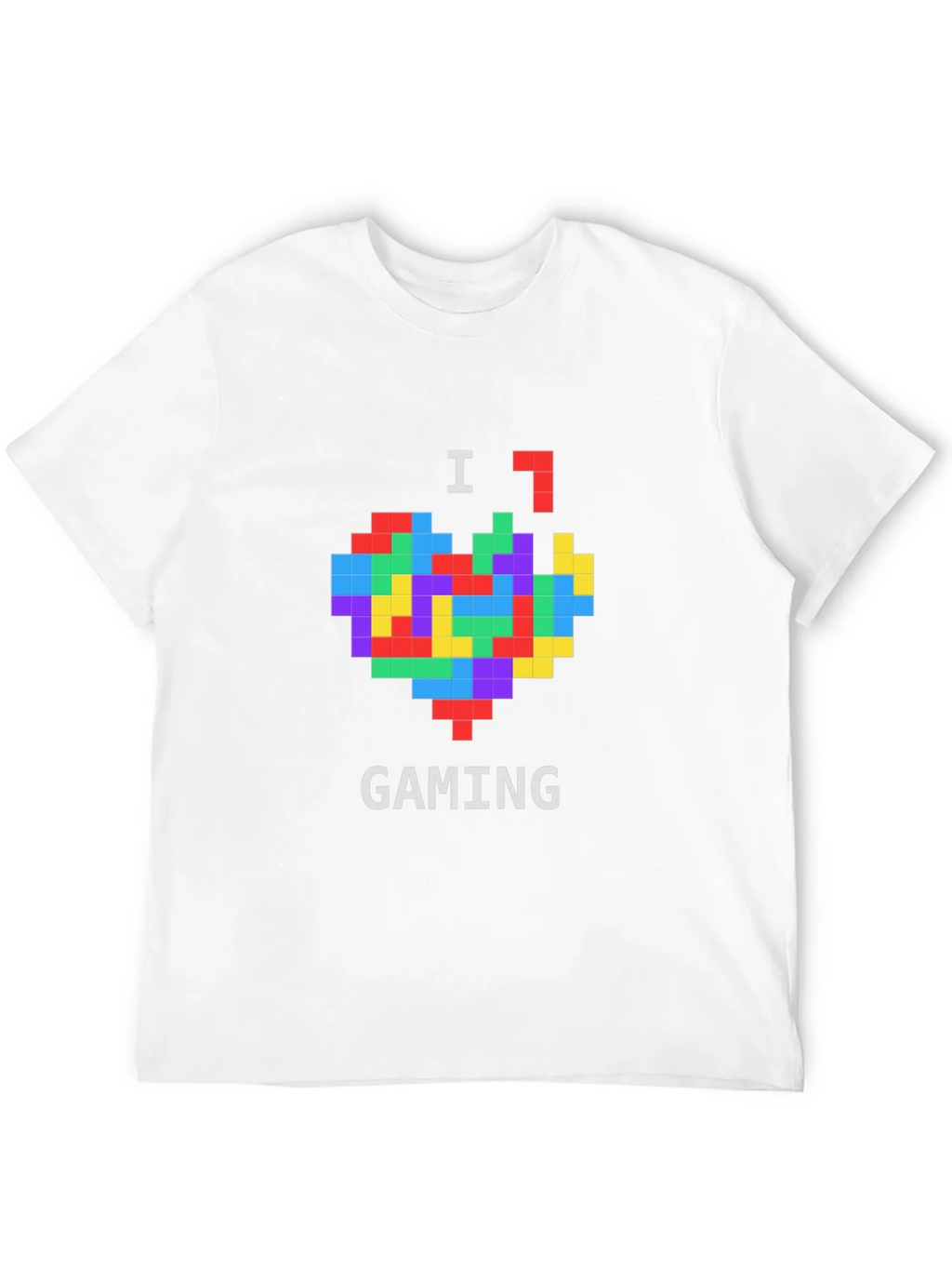 I Love Gaming Pixel Heart Black T-Shirt product image 11