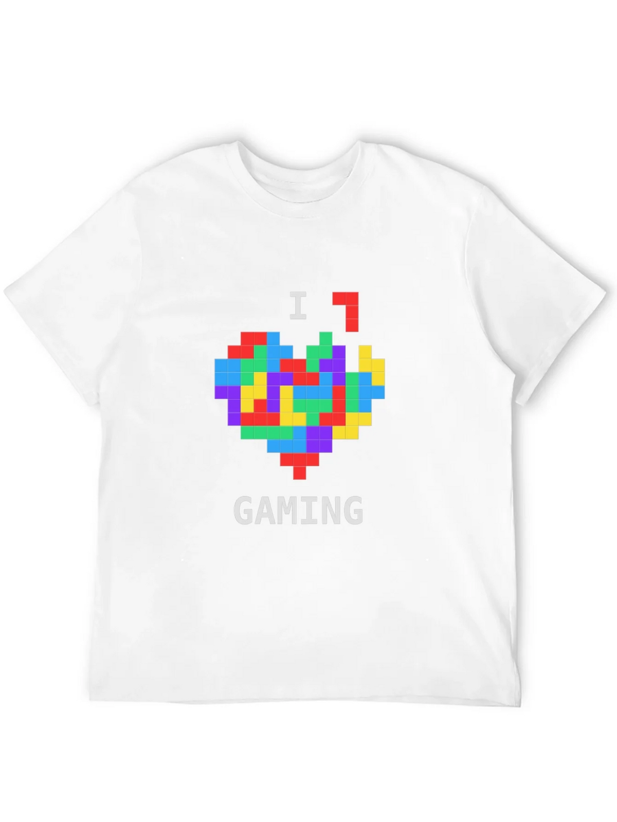 I Love Gaming Pixel Heart Black T-Shirt product image 11