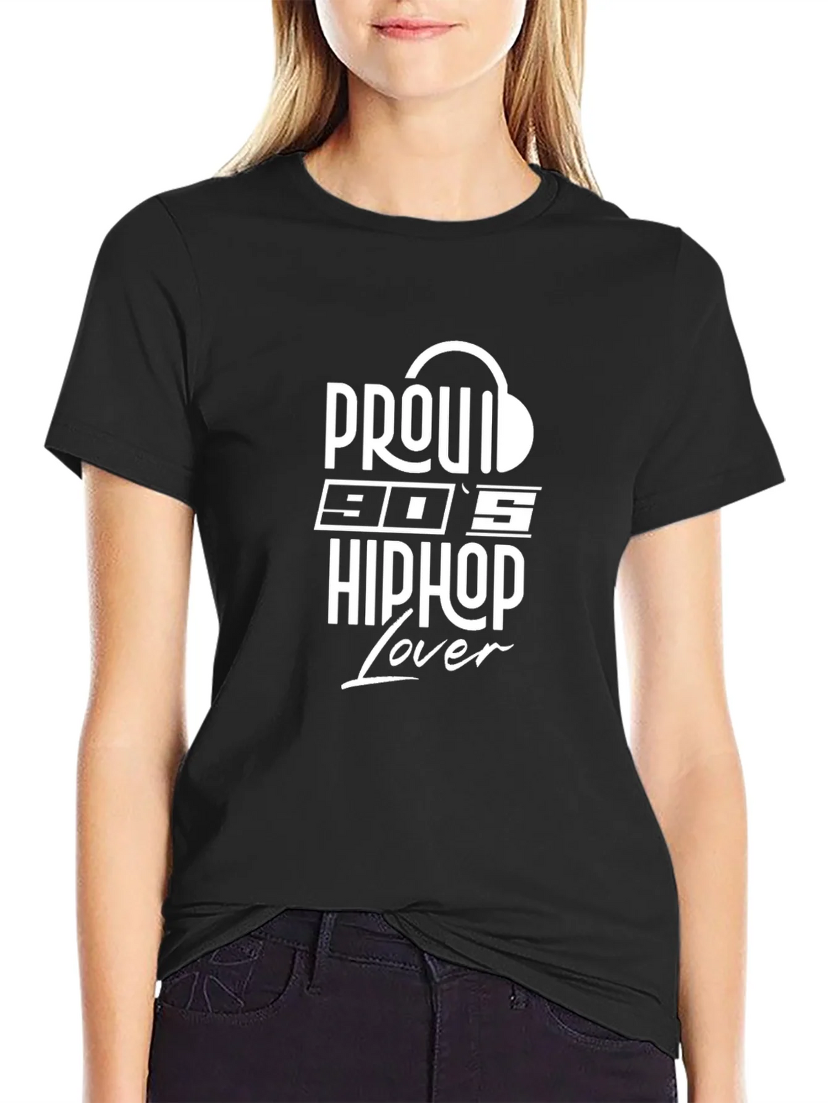 Proud 90s Hip Hop Lover Black T-Shirt product image 2