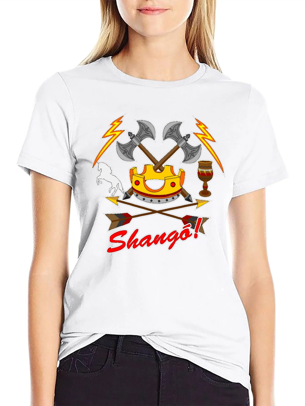 Shango T-Shirt - Axes Crown and African Deity Graphic Tee product image 8