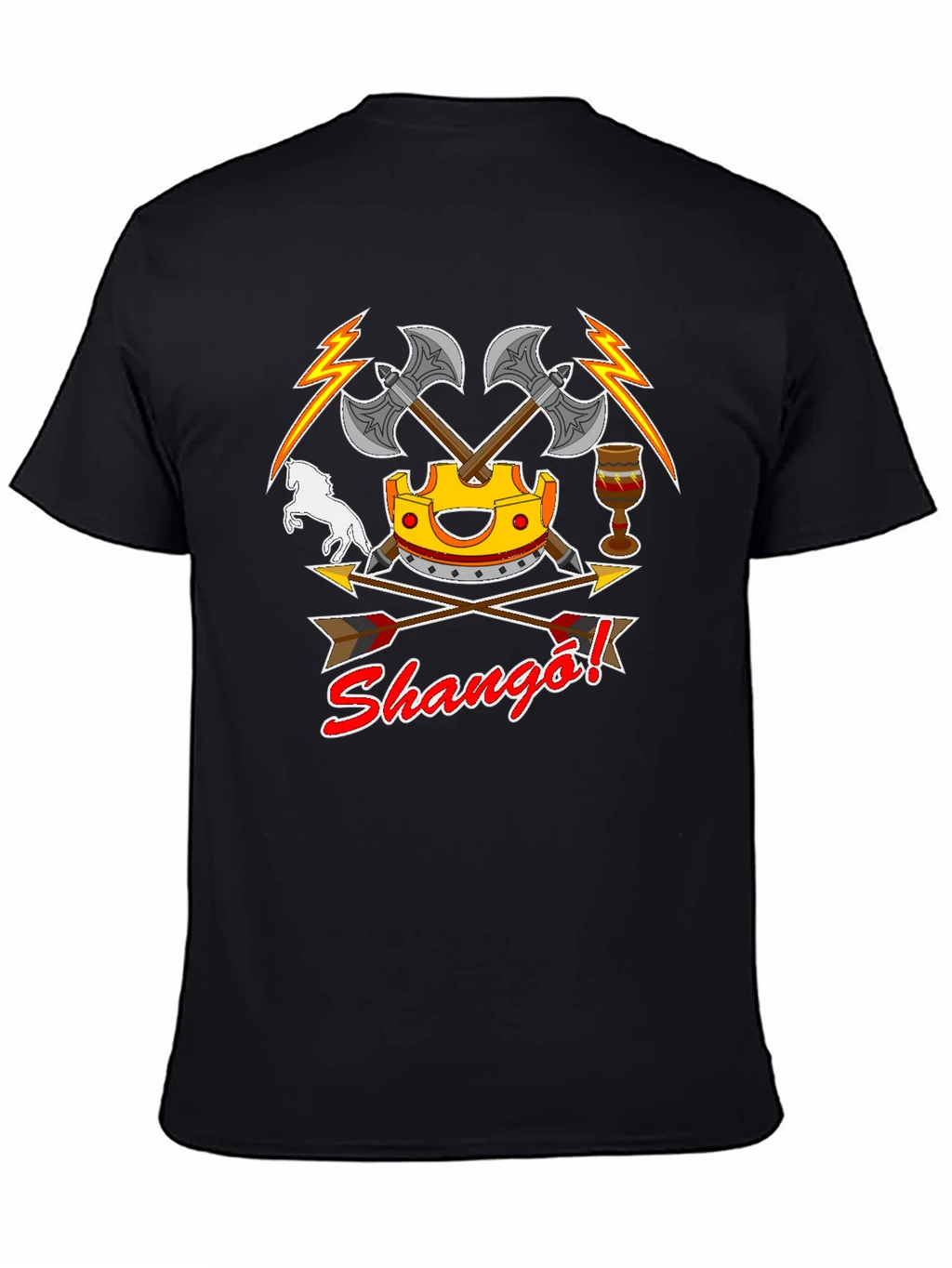 Shango T-Shirt - Axes Crown and African Deity Graphic Tee product image 4