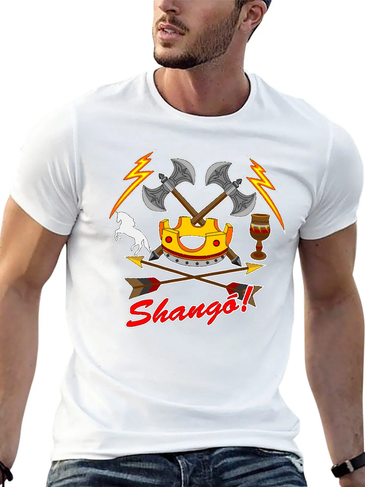Shango T-Shirt - Axes Crown and African Deity Graphic Tee product image 12