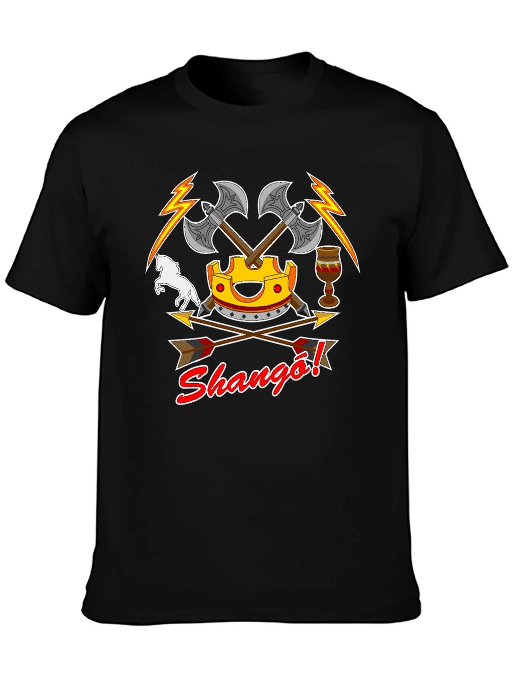Shango T-Shirt - Axes Crown and African Deity Graphic Tee product image 3