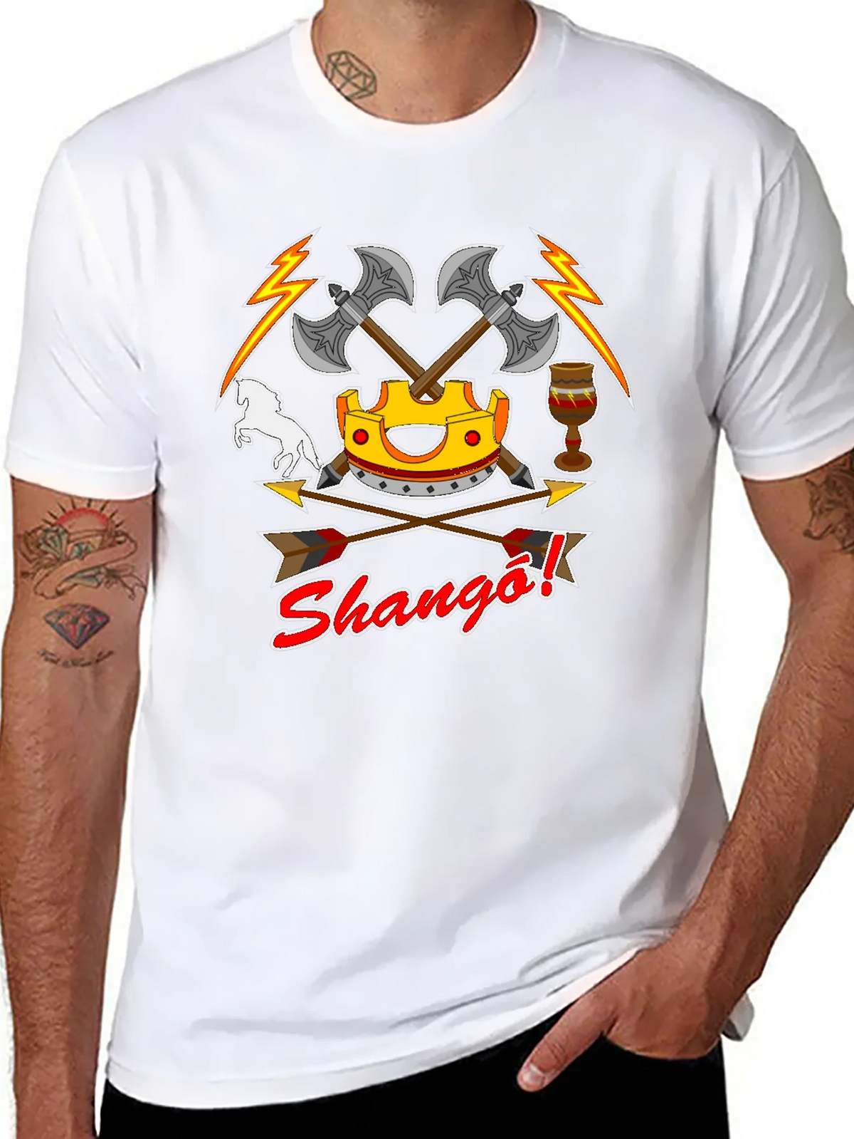 Shango T-Shirt - Axes Crown and African Deity Graphic Tee product image 7