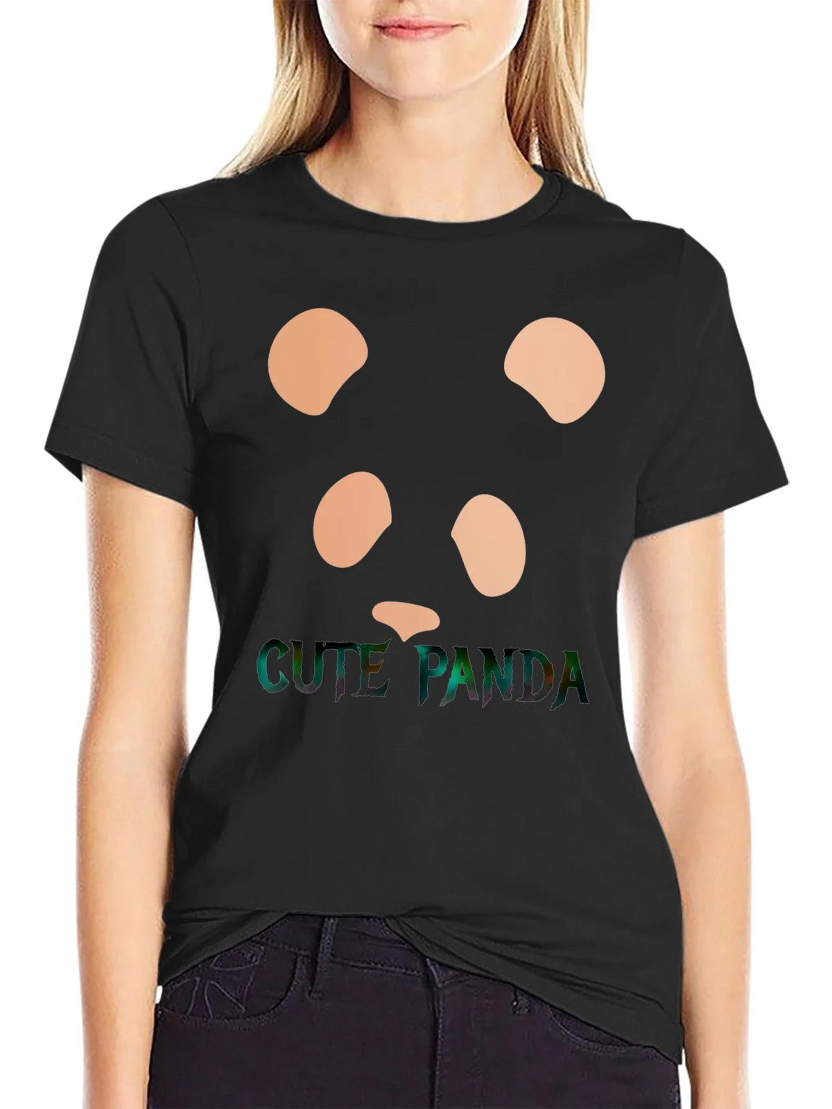 Cute Panda Graphic Tee - Stylish Black T-Shirt product image 2