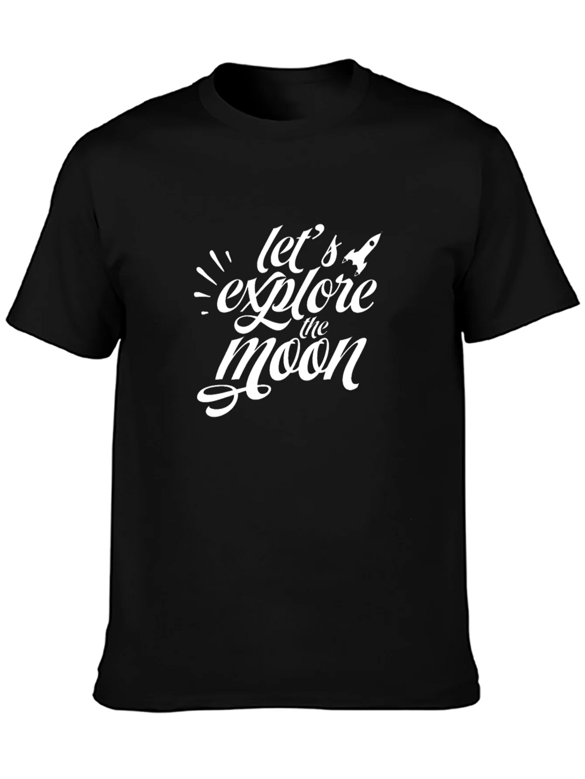 Lets Explore The Moon Black T-Shirt product image 3