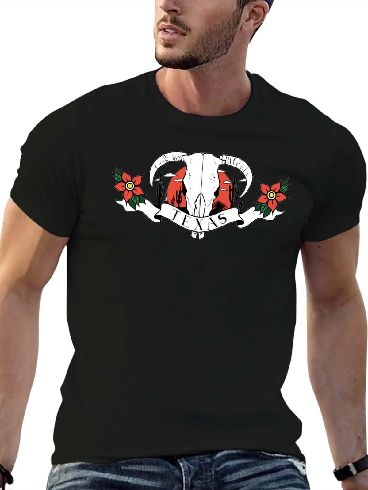 Texas Graphic T-Shirt | Western Bull Skull Tee product image 6
