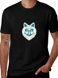 Wolf Graphic Tee - Black Cotton Blend T-Shirt product image 1