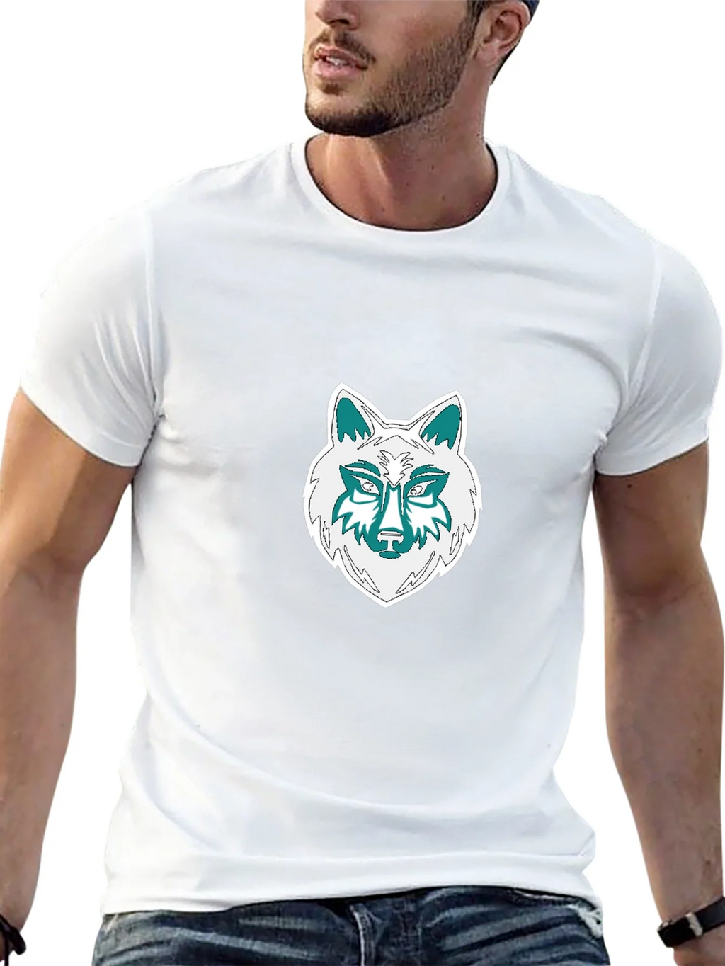 Wolf Graphic Tee - Black Cotton Blend T-Shirt product image 12
