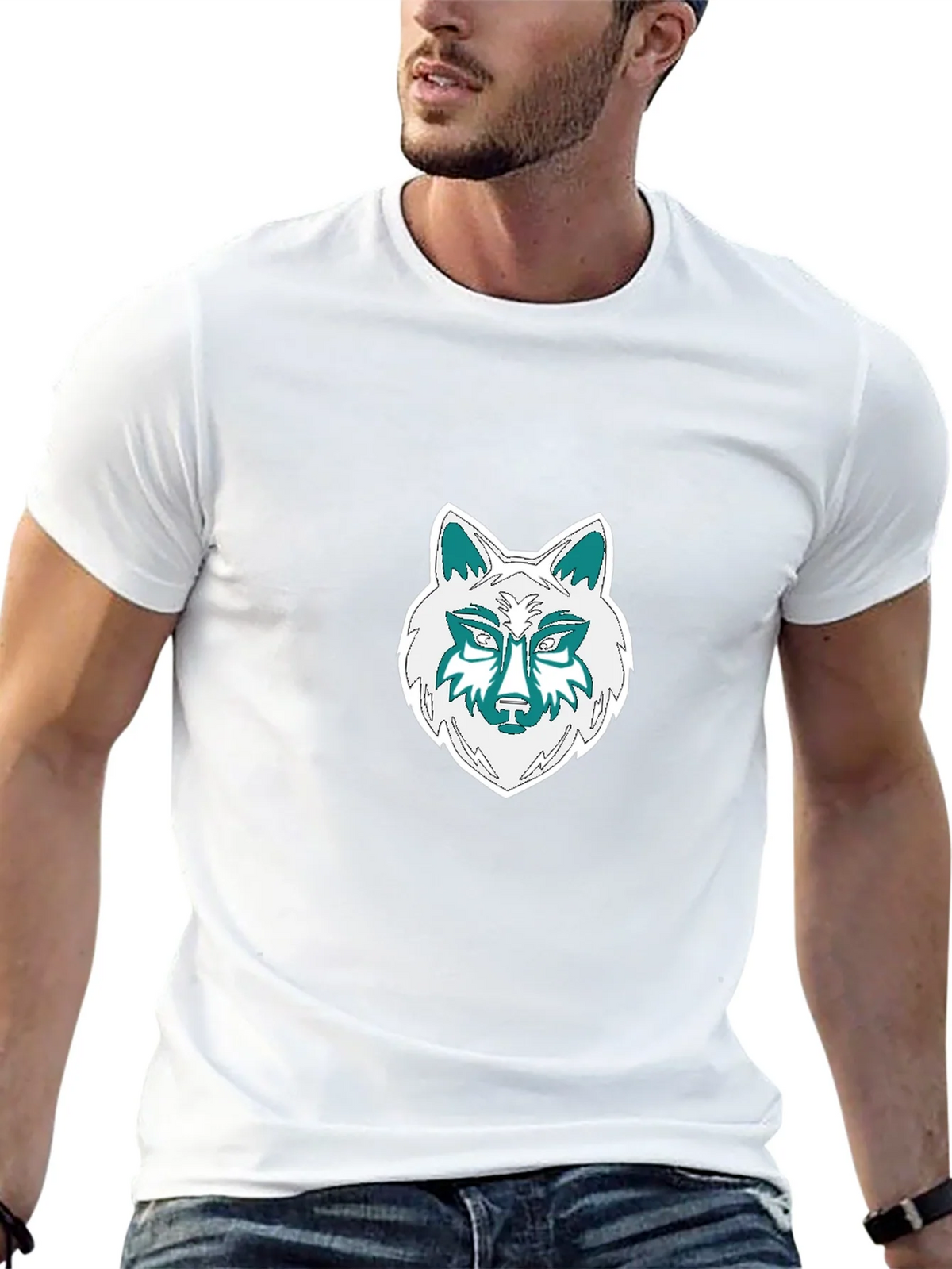 Wolf Graphic Tee - Black Cotton Blend T-Shirt product image 12