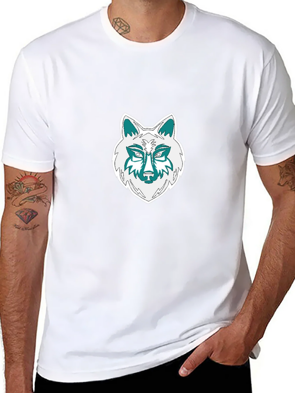 Wolf Graphic Tee - Black Cotton Blend T-Shirt product image 7