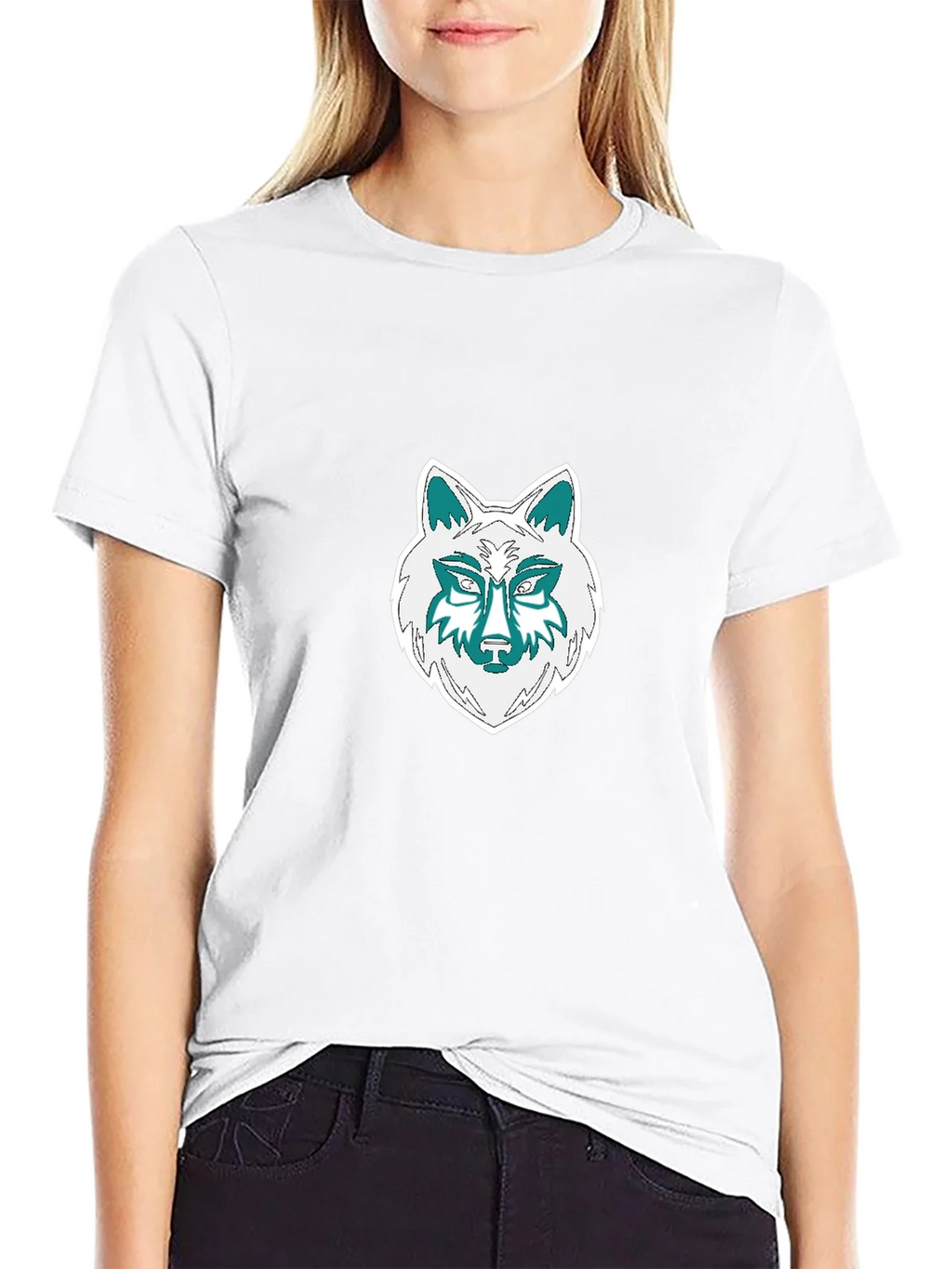 Wolf Graphic Tee - Black Cotton Blend T-Shirt product image 8