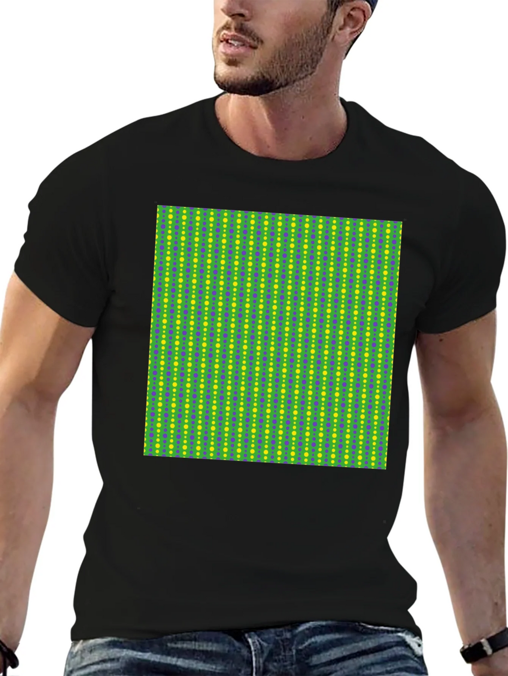 Groovy Geometric Print Black T-Shirt product image 5