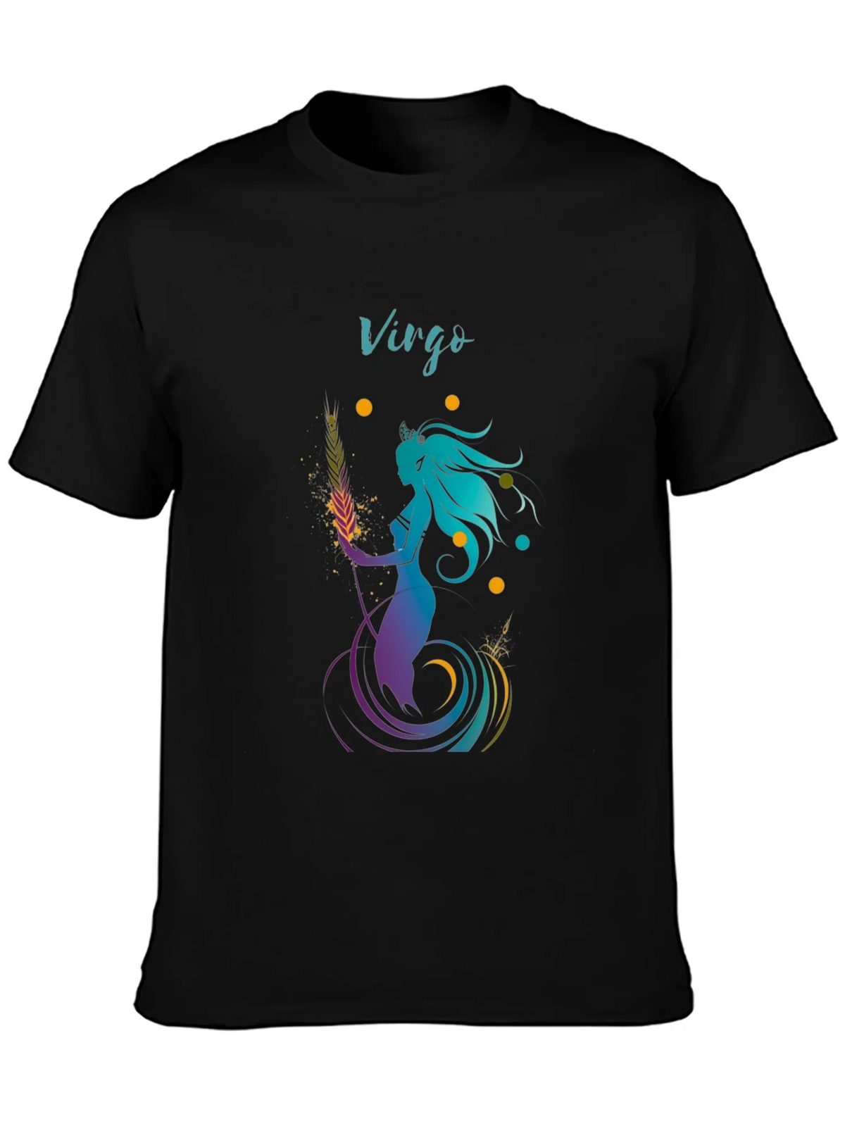 Virgo Zodiac Graphic T-Shirt - Black product image 3