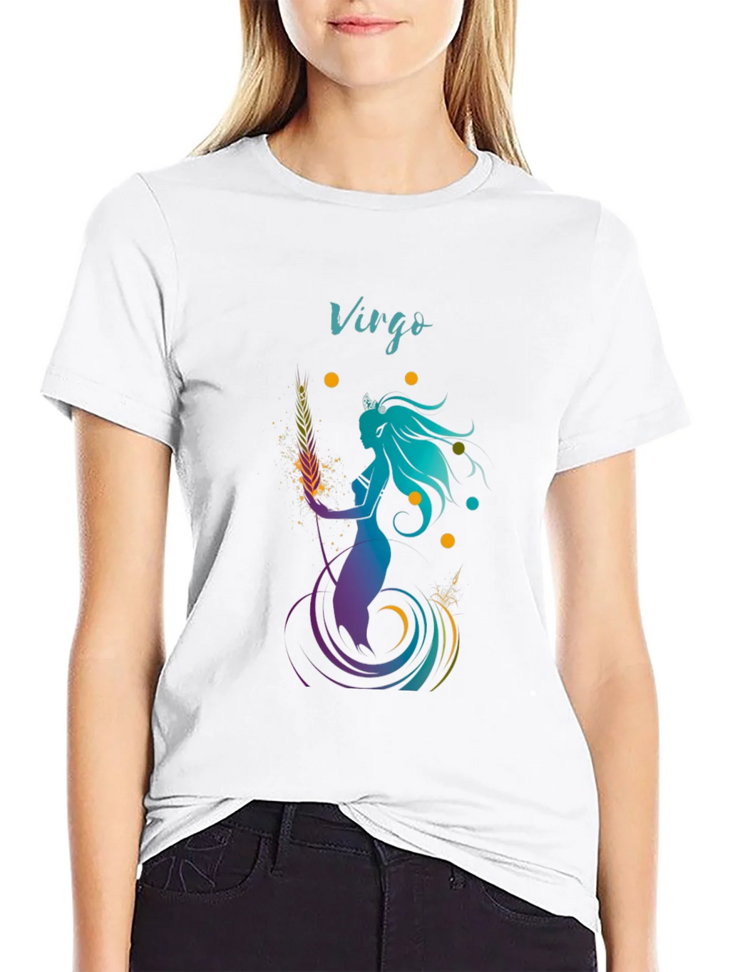 Virgo Zodiac Graphic T-Shirt - Black product image 8