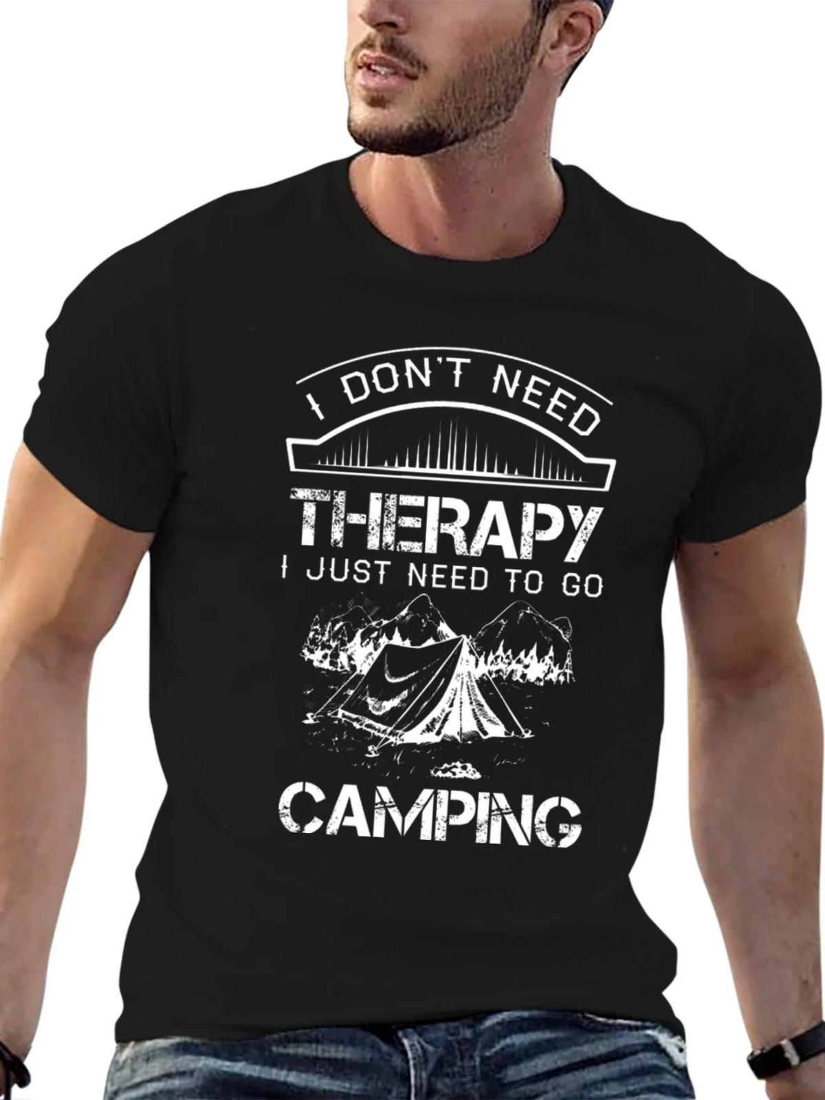 I Dont Need Therapy Camping T-Shirt product image 6