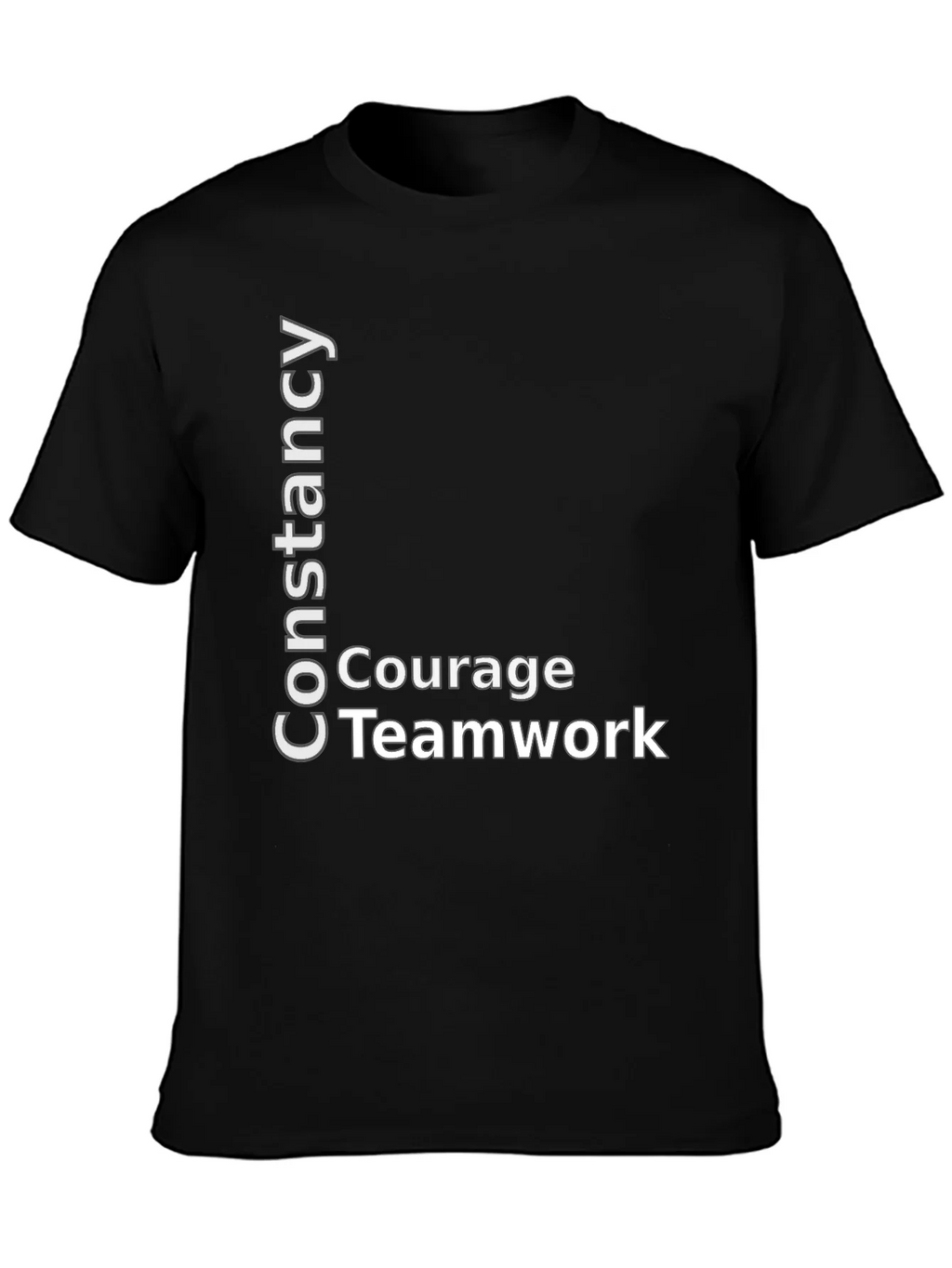 Constancy Courage Teamwork Black T-Shirt product image 3