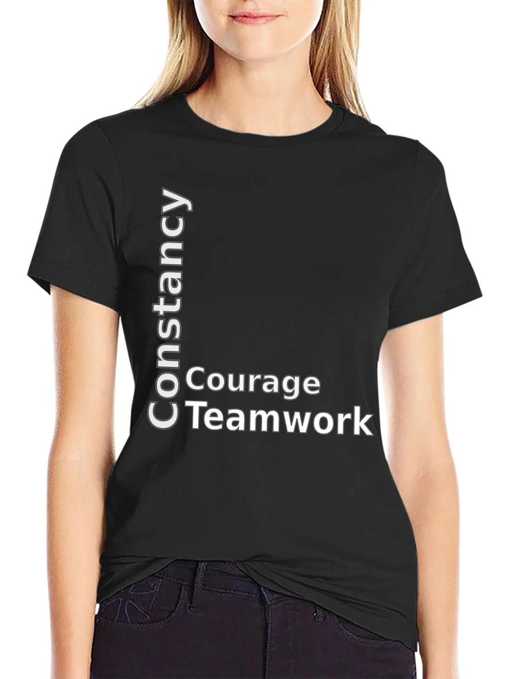 Constancy Courage Teamwork Black T-Shirt product image 2