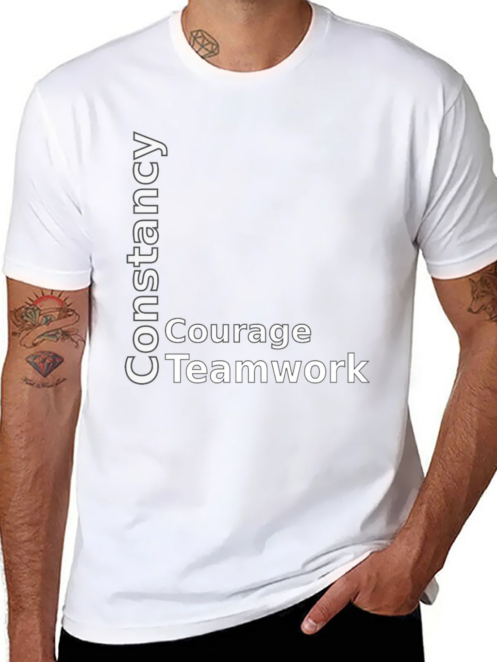 Constancy Courage Teamwork Black T-Shirt product image 7