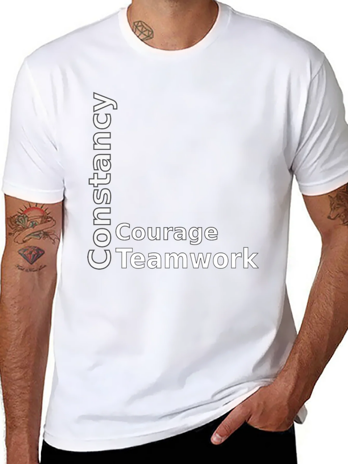 Constancy Courage Teamwork Black T-Shirt product image 7