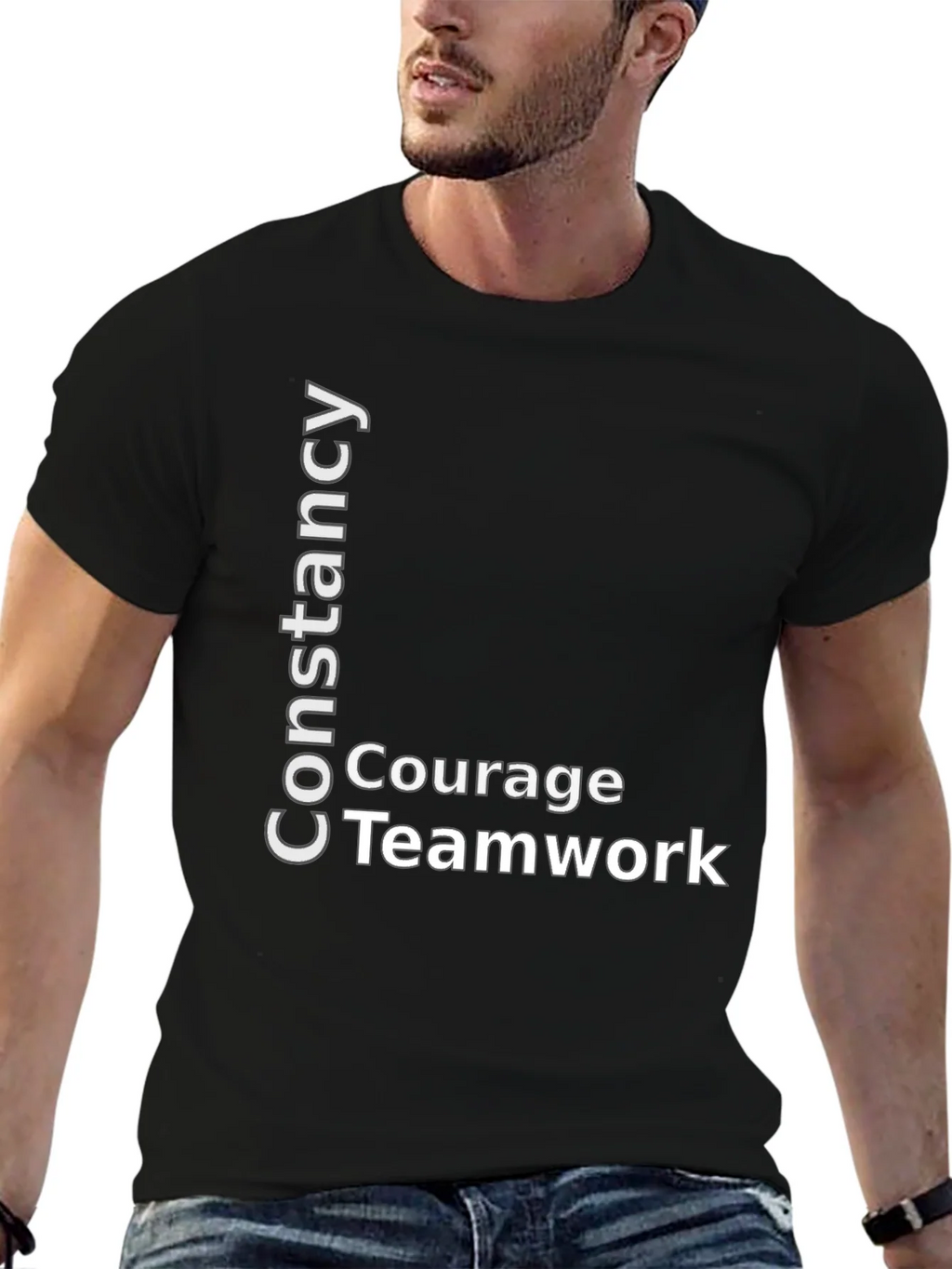 Constancy Courage Teamwork Black T-Shirt product image 6