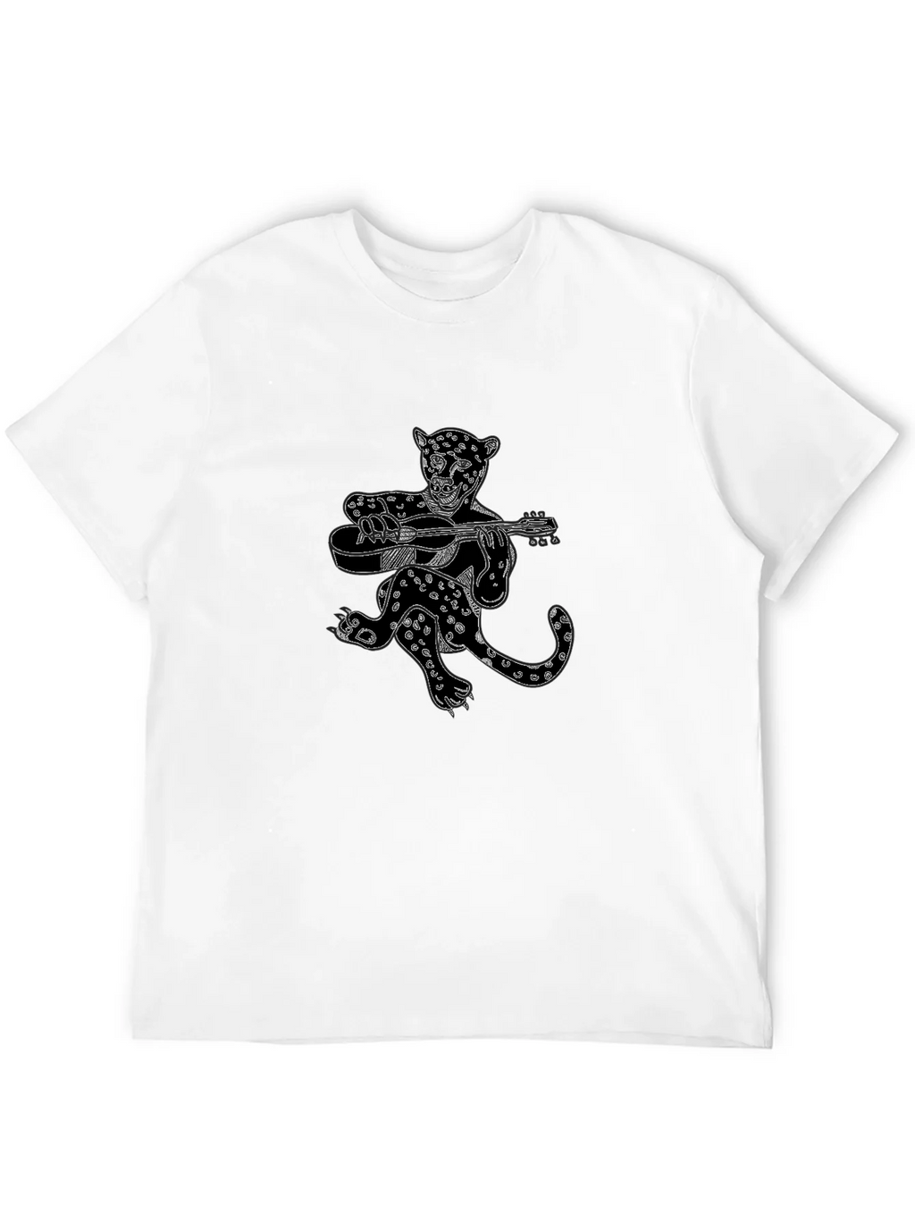 Black Graphic Tee - Leopard Guitar Player product image 10
