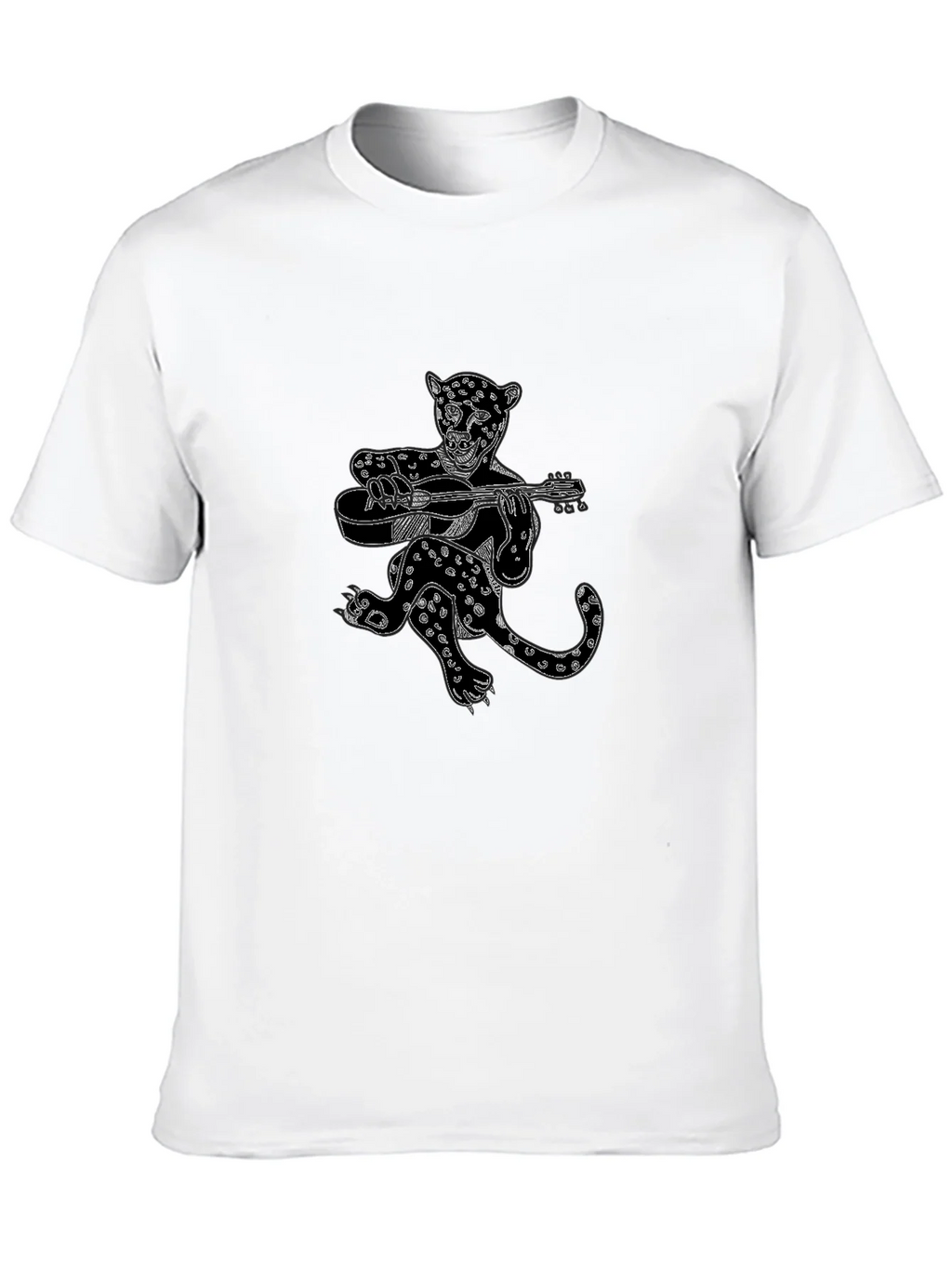 Black Graphic Tee - Leopard Guitar Player product image 8