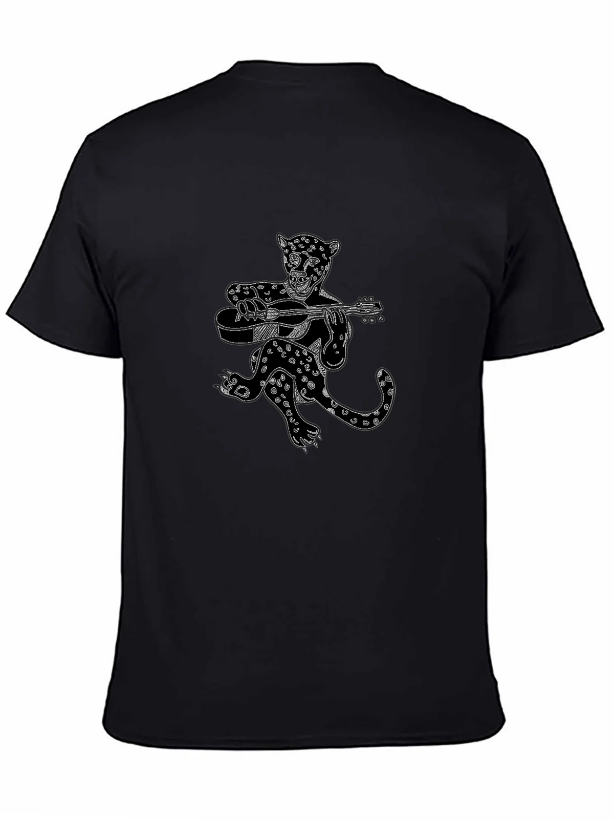 Black Graphic Tee - Leopard Guitar Player product image 3
