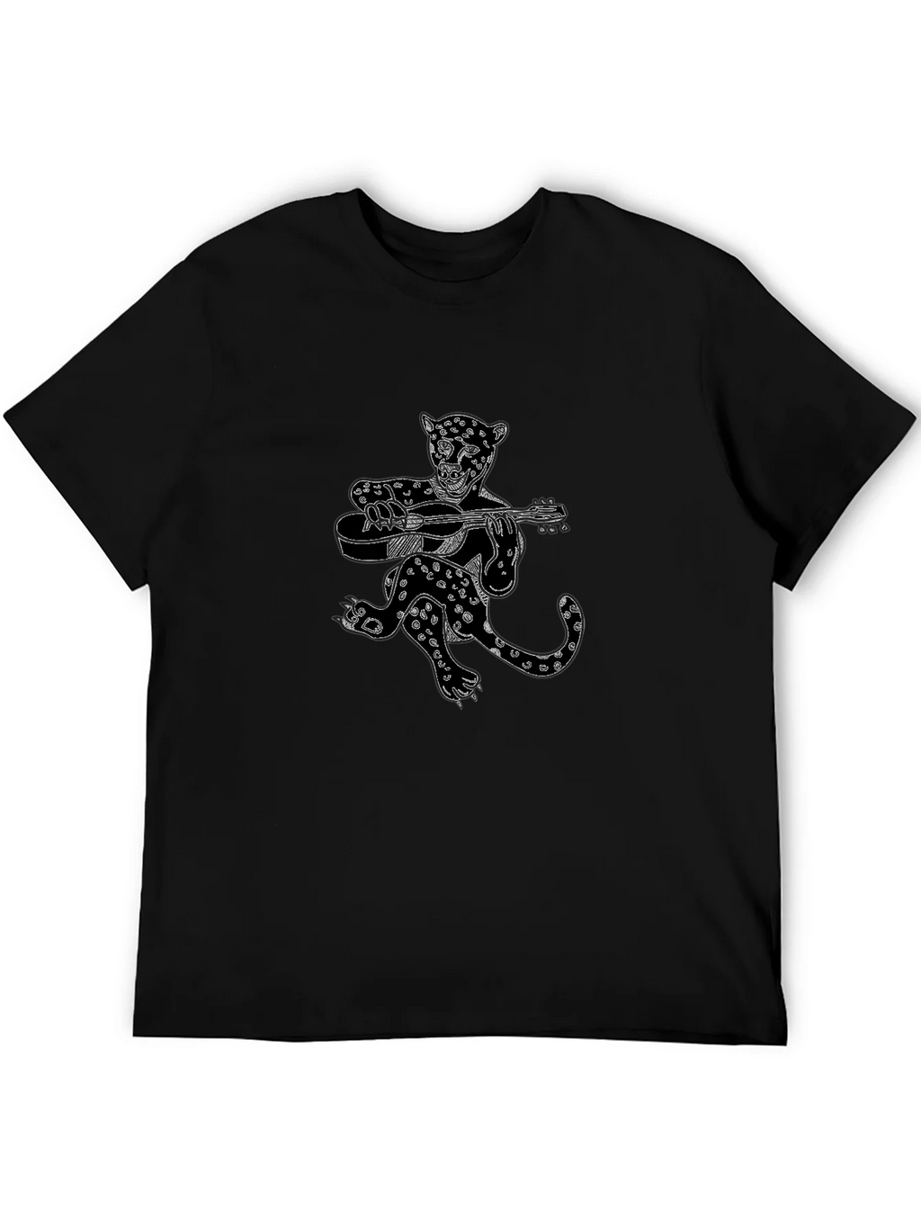 Black Graphic Tee - Leopard Guitar Player product image 4