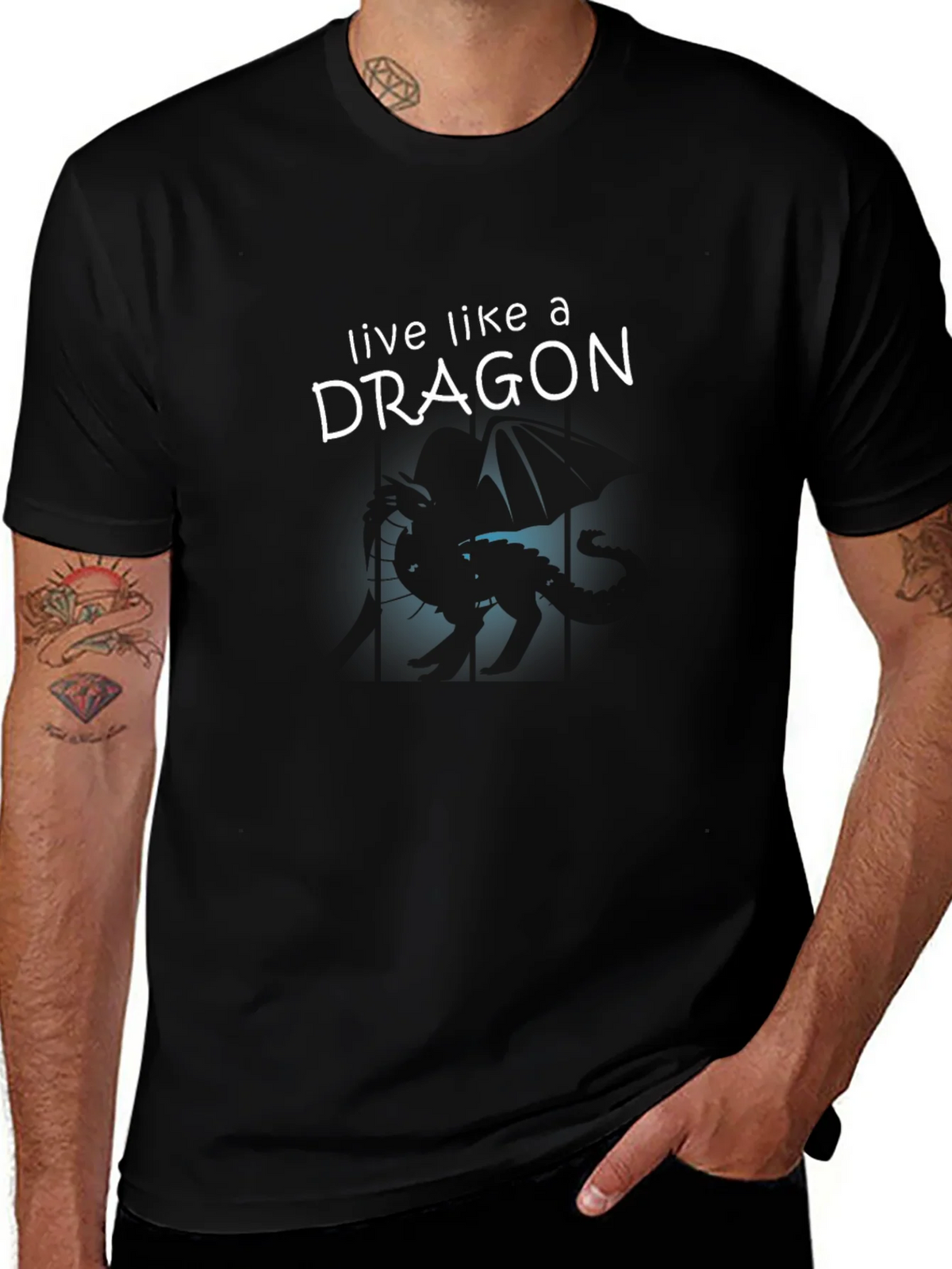 Live Like a Dragon Black Graphic Tee product image 1