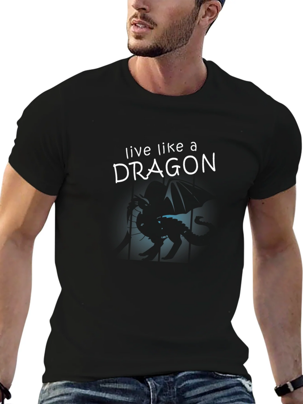 Live Like a Dragon Black Graphic Tee product image 6