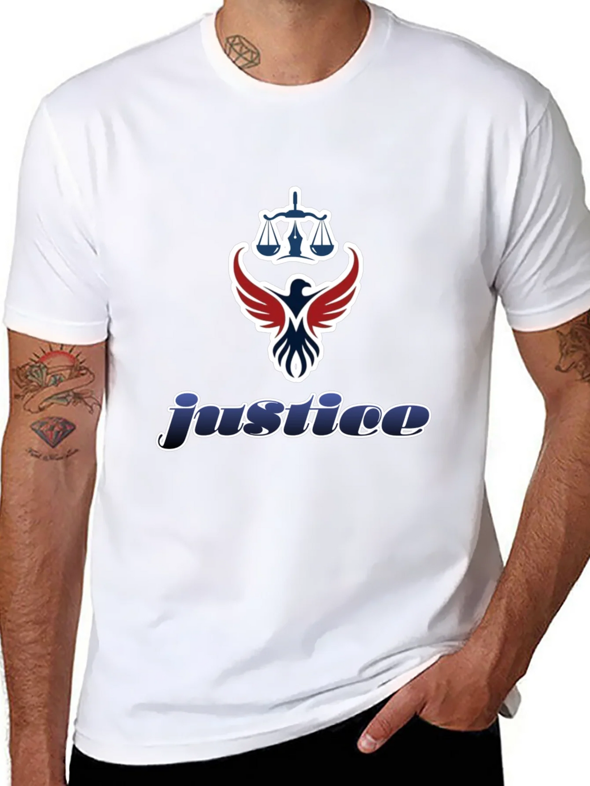 Justice Graphic T-Shirt - Scales of Eagle Design product image 7