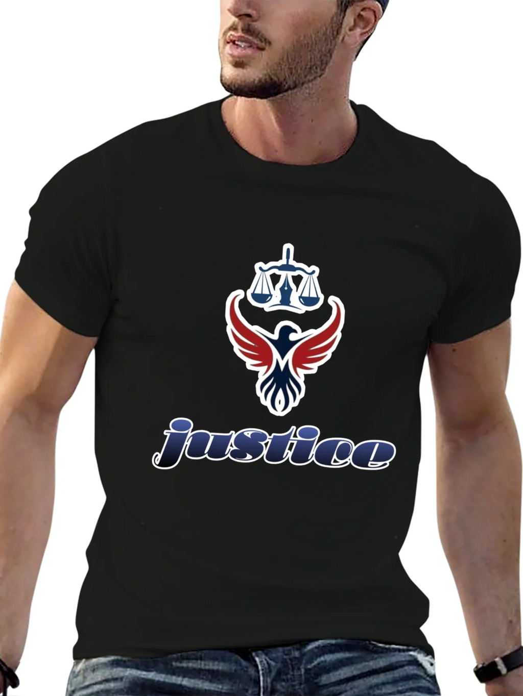 Justice Graphic T-Shirt - Scales of Eagle Design product image 6