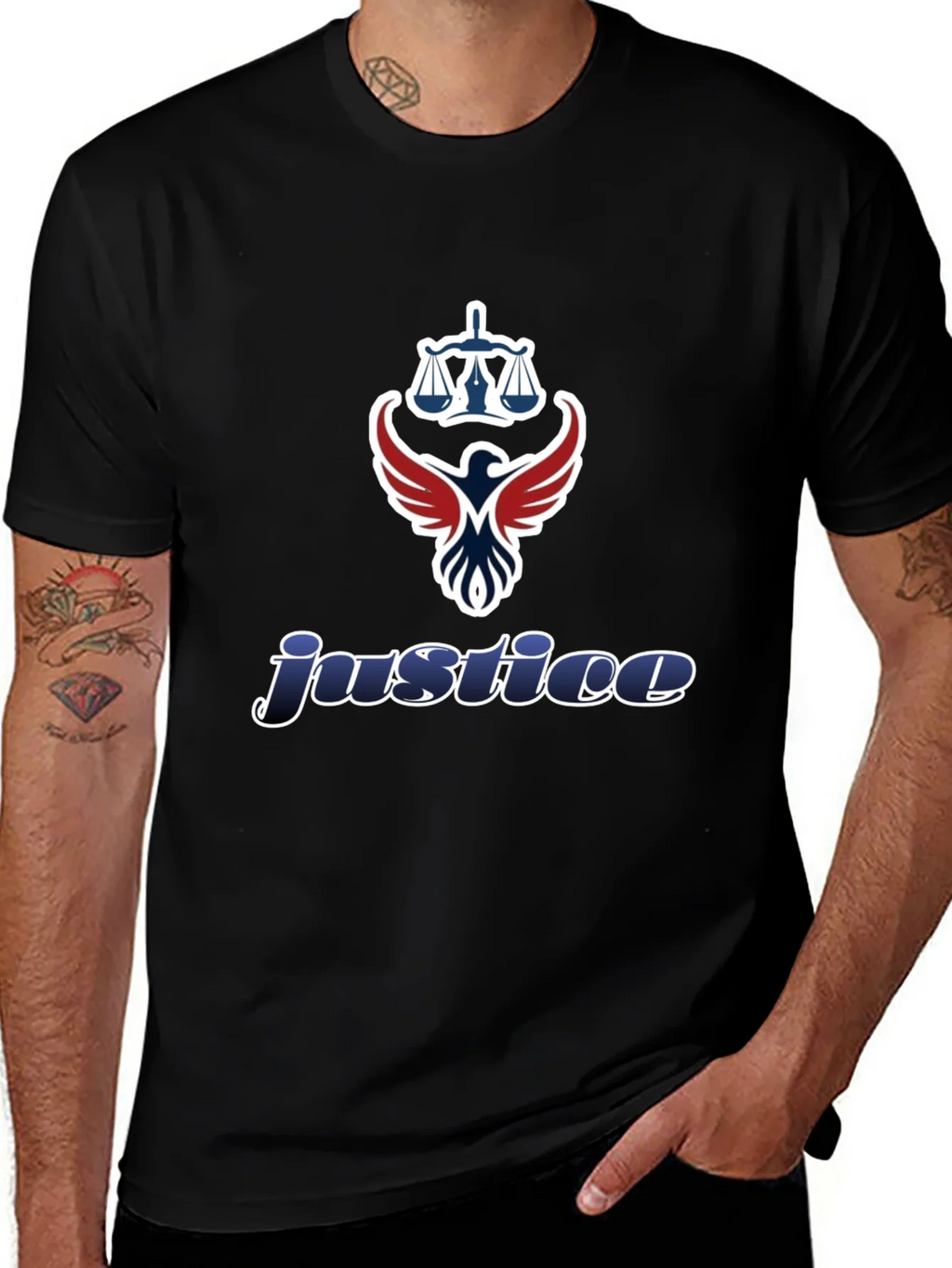 Justice Graphic T-Shirt - Scales of Eagle Design product image 1