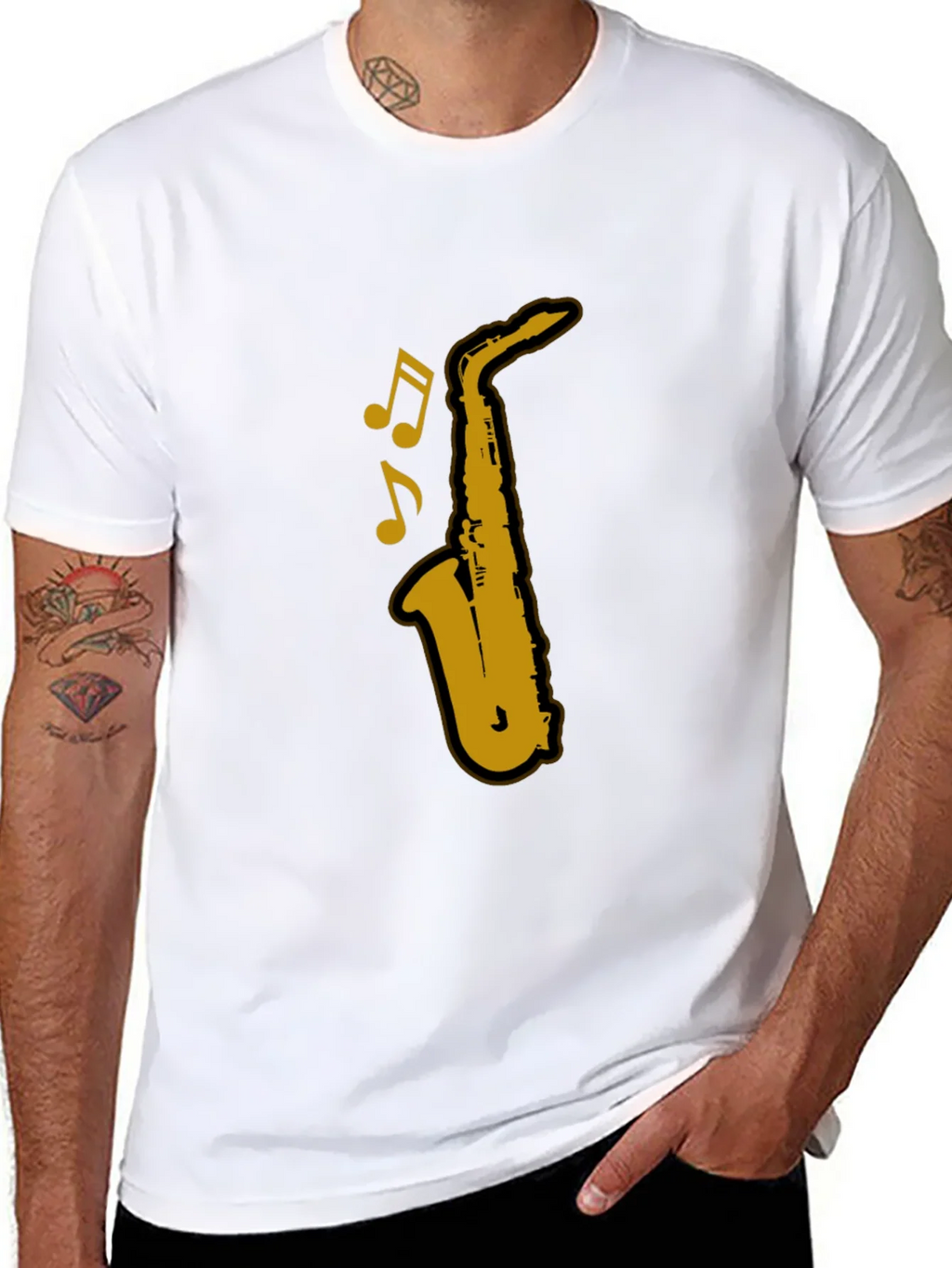 Saxophone Graphic T-Shirt - Black product image 3